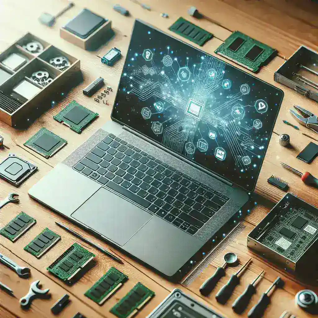 Alt text: "Dizüstü bilgisayar bakımı ve uzun ömürlü kullanım ipuçları: RAM yükseltme, depolama seçenekleri ve bakım önerileri ile ilgili grafik."