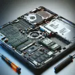 "Yükseltilebilir dizüstü bilgisayar bileşenleri, geliştiricilerin performans ve verimlilik için stratejik kararlar almasına yardımcı olur. Bu görsel, RAM ve depolama birimleri gibi önemli bileşenlerin artırılmasını gösteriyor."